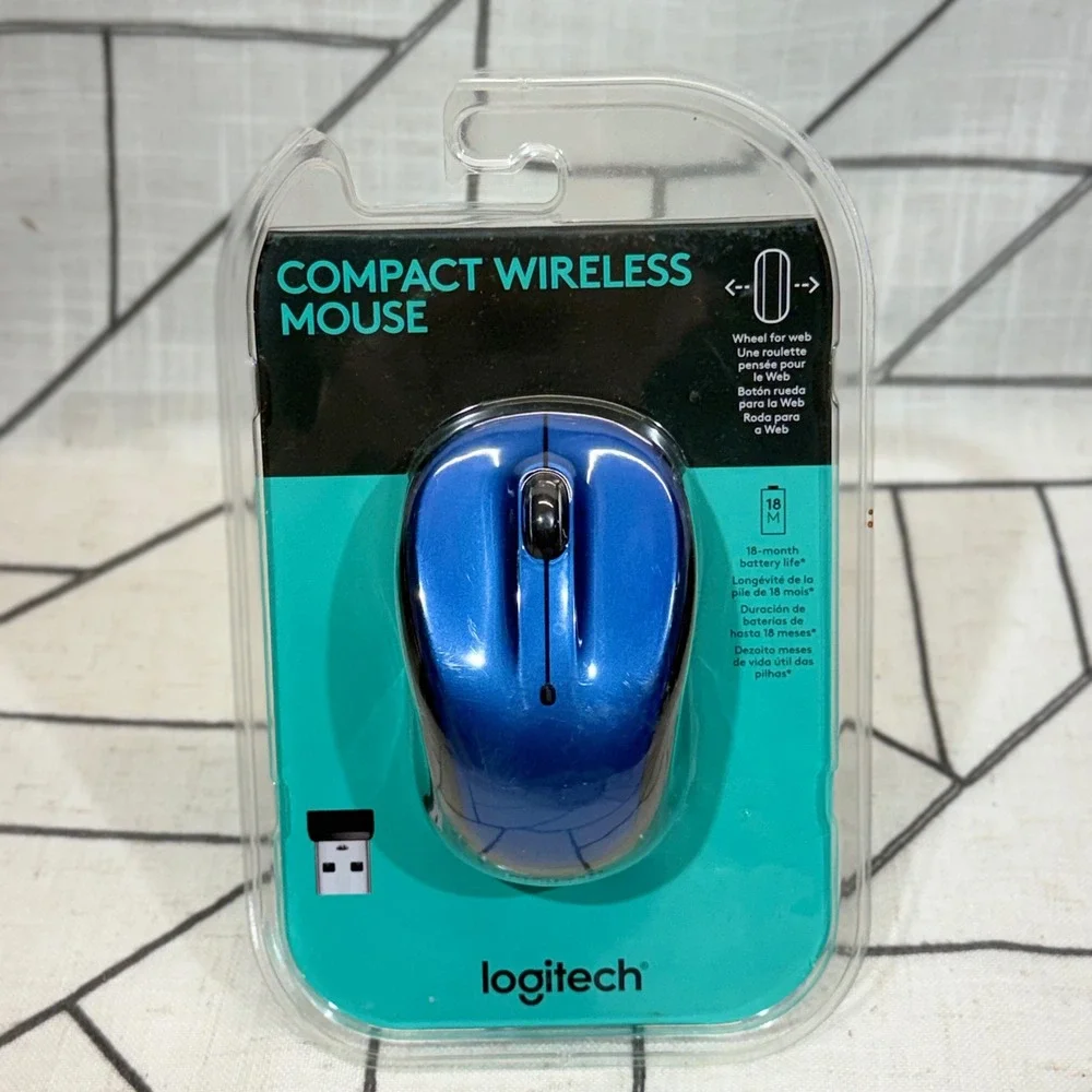 Logitech‎ Compact Wireless Mouse One Size Blue M317 910-005754 New